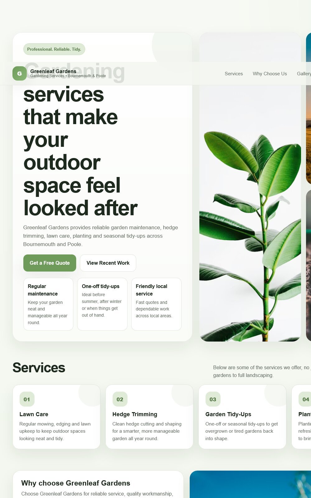 Greenleaf gardens website example